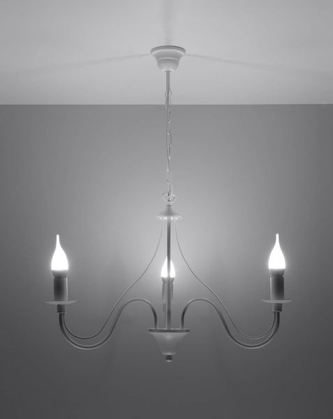 Żyrandol LAMPA wisząca SL.0213 metalowa OPRAWA świecznikowa ZWIS na łańcuchu maria teresa biała zdjęcie 3
