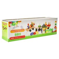 Kolejka pociąg lokomotywa klocki drewniane sorter układanka zręcznościowa