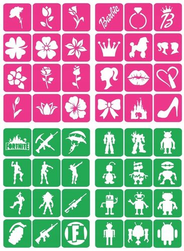 Szablony do tatuaży brokatowych, Tatuaże brokatowe - mix 100 sztuk na Arena.pl