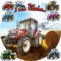 OPŁATEK NA TORT 20CM - TRAKTORY TRAKTOR + IMIĘ + ! 15CM 18CM