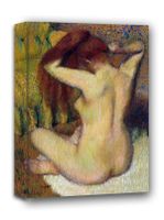 Woman Combing Her Hair, Edgar Degas - obraz na płótnie 20x30 cm