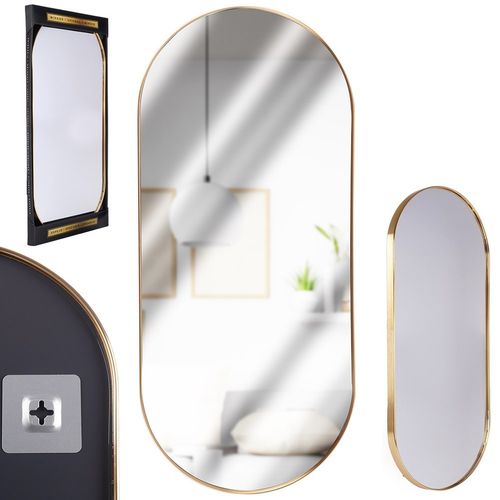 Lustro ścienne złote owalne 72x32 cm na Arena.pl