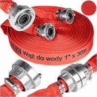 WĄŻ STRAŻACKI 1"30m do pompy wody szamba MOCNY TRWAŁY wąż parciany 2 złącza