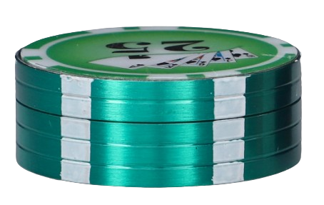 Młynek Ręczny do Tytoniu CBD Suszu w kształcie żetonu do Pokera Zielony na Arena.pl