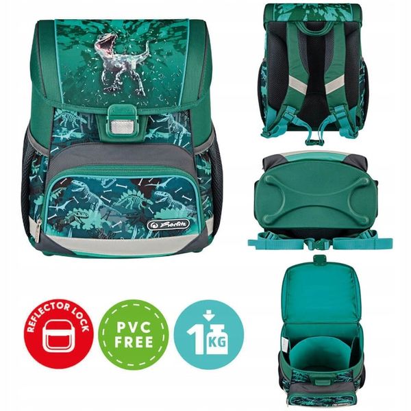 Tornister plecak szkolny Loop Green Rex dinozaur 6-9lat HERLITZ zdjęcie 6