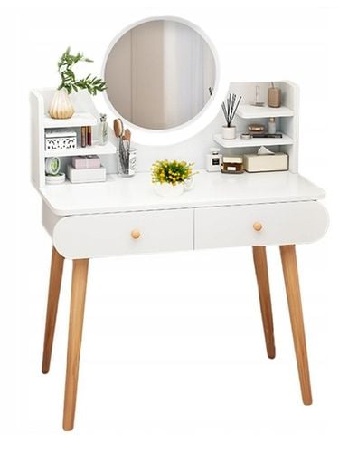 TOALETKA KOSMETYCZNA Z LUSTREM MAKIJAŻ BIAŁA DUŻA SKANDYNAWSKA LOFT na Arena.pl