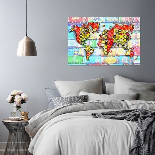 Obraz na płótnie - Canvas, Kompozycja z mapą świata 2 100x70 na Arena.pl