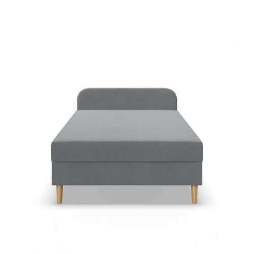 Łóżko Kontynentalne CASPE JASNY SZARY JEDNOOSOBOWE Pojedyncze VELVET na Arena.pl