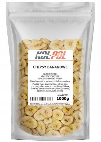 CHIPSY BANANOWE 1kg Banany suszone chrupiąca przekąska jakość Kol-Pol na Arena.pl