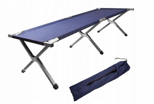 Łóżko polowe składane turystyczne kanadyjka XXL niebieskie 150kg na Arena.pl