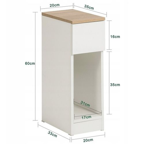 SZAFKA NOCNA WĄSKA Z SZUFLADĄ STOLIK Z PÓŁKĄ NOWOCZESNY LOFT SYPIALNI na Arena.pl