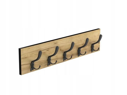 WIESZAK ŚCIENNY WISZĄCY NA UBRANIA WISZĄCY DĄB CRAFT CZARNY DUŻY na Arena.pl