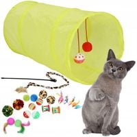 ZABAWKI DLA KOTA 21 EL. ZESTAW DOMEK TUNEL WĘDKA MYSZKI PIŁKI