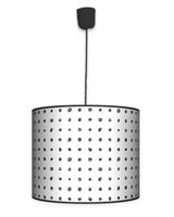Lampa wisząca duża - Czarne kropki (biała)