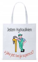 Dla Hydraulika Prezent Torba Eco Biała Shopper Z Nadrukiem Ze Zdjęciem
