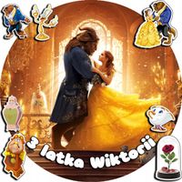 OPŁATEK NA TORT 30CM - PIĘKNA I BESTIA BAJKA + IMIĘ + GRATIS! 24CM 26CM