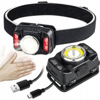 LATARKA CZOŁOWA AKUMULATOROWA LED CZOŁÓWKA LAMPKA NA GŁOWĘ CZUJNIK