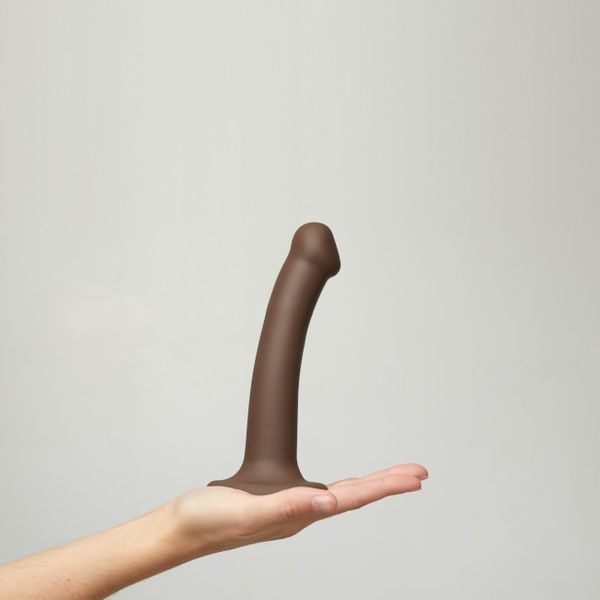 Silicone Bendable Dildo Double Density Black M zdjęcie 9