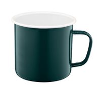 Kubek emaliowany z uchem ROBERTO 0,75 litra 750 ml 10 cm zielony turkusowy