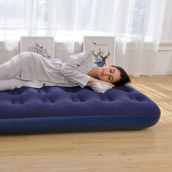 MATERAC DWUOSOBOWY WELUROWY DMUCHANY 192x135x22 cm zdjęcie 10