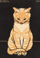 Plakat 70x100cm Sitting Cat, Julie de Graag Vintage do Salonu