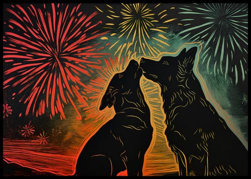 Plakat 84,1x59,4cm Psi Uścisk na Arena.pl