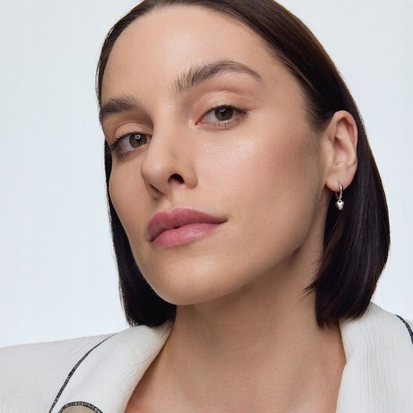 Kolczyki srebrne - serca - Simple YES zdjęcie 3