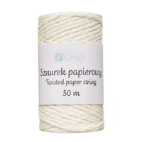 SZNUREK PAPIEROWY SKRĘCANY 50M ECRU SPSZ-017  DP CRAFT 5903925010596