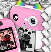 DRUKUŚ PRO MINI DRUKARKA TERMICZNA APARAT NATYCHMIASTOWY + 23 ROLKI GRATIS