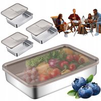 2X 4SZT EKOLOGICZNY LUNCHBOX 800ML Z ZAPIĘCIEM ZE STALI NIERDZEWNEJ DO KUCH