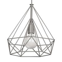 Druciana lampa wisząca VEN W-CORF/D GR klatka loft szara