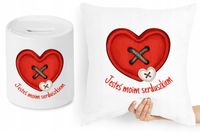 Na Walentynki Zestaw Poduszka + Skarbonka Prezent Z Nadrukiem Ze Zdjęciem