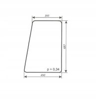 szyba drzwi lewe otwierane ciągnika C-330 Osiny rura kwadratowa, stary typ