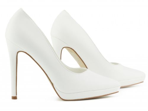 Białe szpilki na platformie eko skóra 39 na Arena.pl