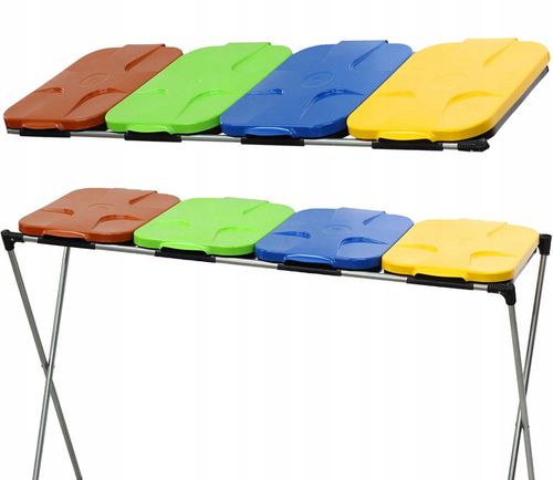 stojak do segregacji odpadów (4-stanowiskowy) niebieski, zielony, brązowy na Arena.pl