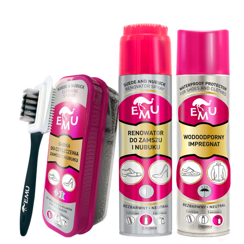 ZESTAW DO CZYSZCZENIA I PIELĘGNACJI BUTÓW Z ZAMSZU I NUBUKU EMU na Arena.pl