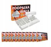 PODPAŁKA DO KOMINKA GRILLA BIAŁA 32 KOSTKI x 12szt ROZPAŁKA ZESTAW