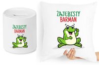 Dla Barmana Zestaw Poduszka + Skarbonka Prezent Z Nadrukiem Ze Zdjęciem