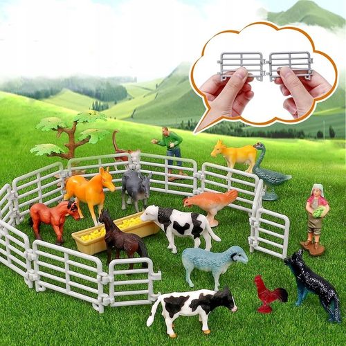 Mega Farma Gospodarstwo STODOŁA OBORA FGURKI ZWIERZĘTA DROGA + 3 TRAKTORY na Arena.pl