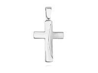 Elegancki rodowany srebrny polerowany satynowany gładki krzyżyk krzyż srebro 925 KS0169