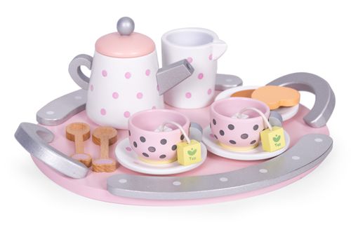 Drewniany zestaw do herbaty filiżanki czajnik 15 elementów ECOTOYS na Arena.pl