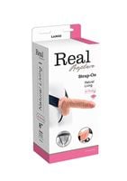 proteza vibratore strap on cavo real rapture 8 flesh with balls