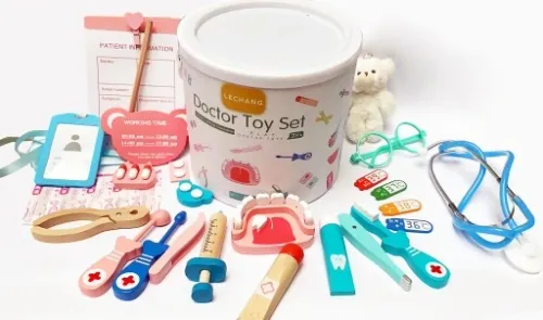 DUŻY DREWNIANY ZESTAW LEKARSKI DOKTOR LEKARZ na Arena.pl