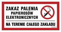 Zakaz Palenia Na Terenie Całego Zakładu 30 X 15 Cm