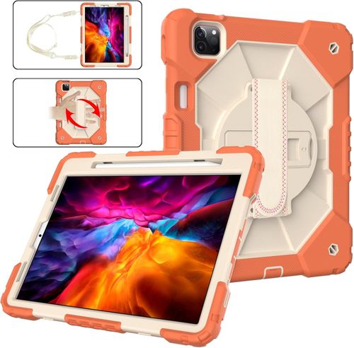 Etui do iPad Air 4/5 10,9” z Podstawką i Paskiem na Ramię Pomarańczowe na Arena.pl