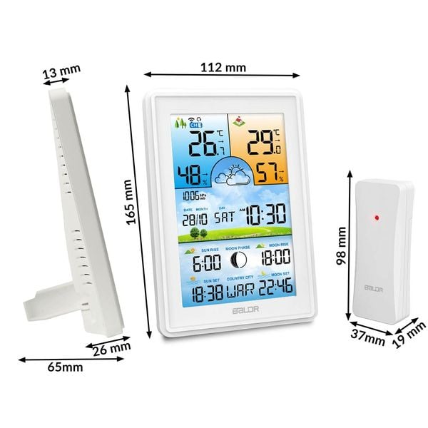 Stacja pogodowa z wyświetlaczem BD-906 biała zdjęcie 6