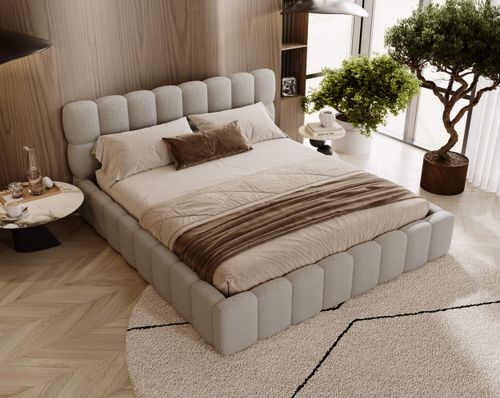 Łóżko tapicerowane Aura 160x200 szare na Arena.pl