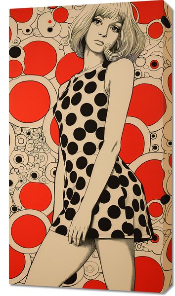 Obraz 50x90cm Czerwone Kropki zdjęcie 1