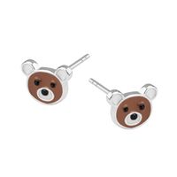 srebrne kolczyki misie dla dziewczynki - kse6207