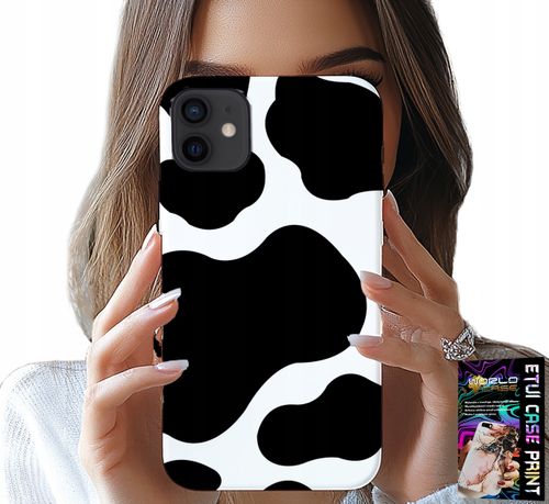 ETUI DO IPHONE 12 - CZARNO - BIAŁE ŁATY KROWA, MODNE WZORY na Arena.pl